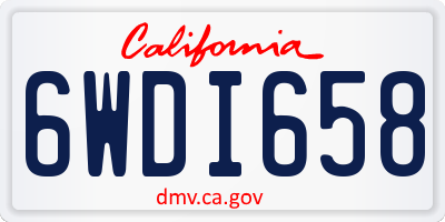 CA license plate 6WDI658