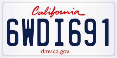 CA license plate 6WDI691