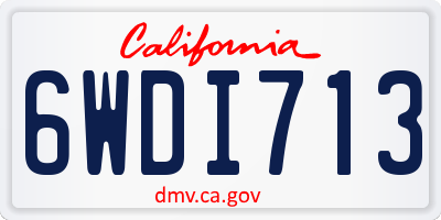 CA license plate 6WDI713