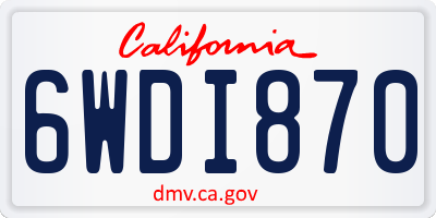 CA license plate 6WDI870