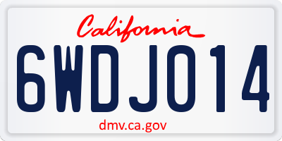 CA license plate 6WDJ014