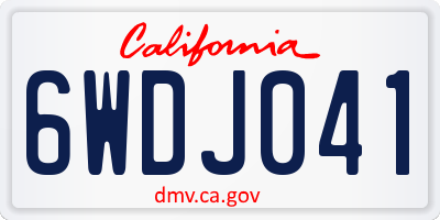 CA license plate 6WDJ041
