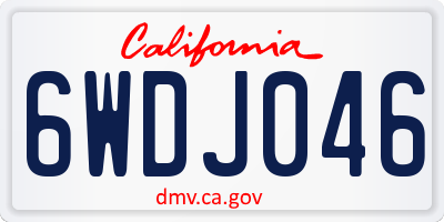 CA license plate 6WDJ046