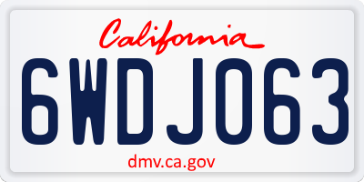 CA license plate 6WDJ063