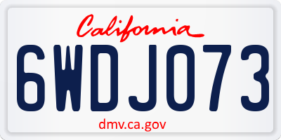 CA license plate 6WDJ073