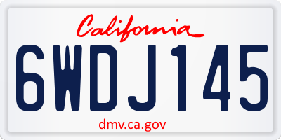 CA license plate 6WDJ145