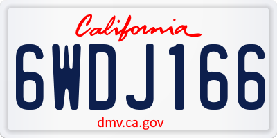 CA license plate 6WDJ166