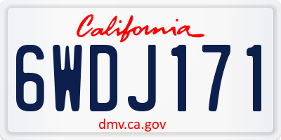 CA license plate 6WDJ171