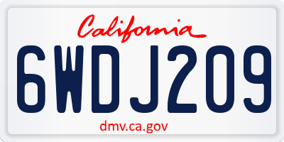 CA license plate 6WDJ209