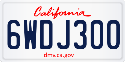 CA license plate 6WDJ300