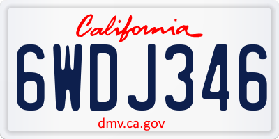 CA license plate 6WDJ346