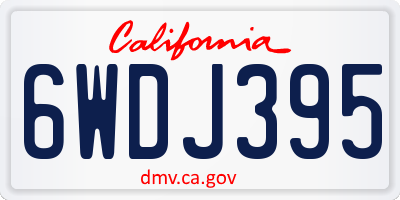 CA license plate 6WDJ395