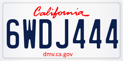 CA license plate 6WDJ444