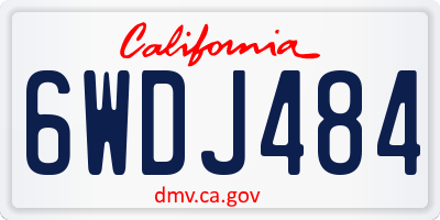 CA license plate 6WDJ484
