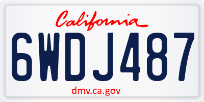 CA license plate 6WDJ487