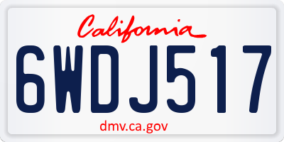 CA license plate 6WDJ517