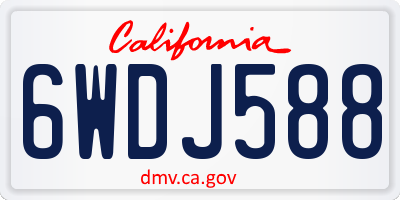 CA license plate 6WDJ588
