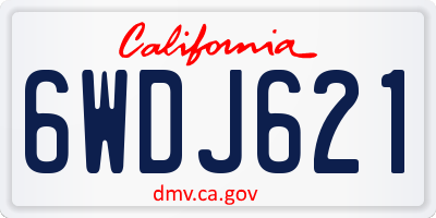 CA license plate 6WDJ621