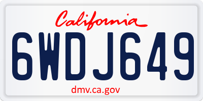 CA license plate 6WDJ649