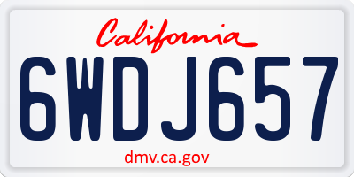 CA license plate 6WDJ657