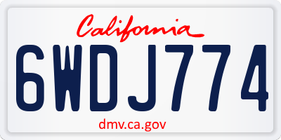 CA license plate 6WDJ774