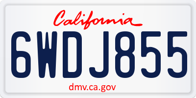 CA license plate 6WDJ855