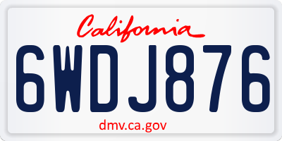 CA license plate 6WDJ876