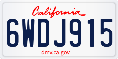 CA license plate 6WDJ915