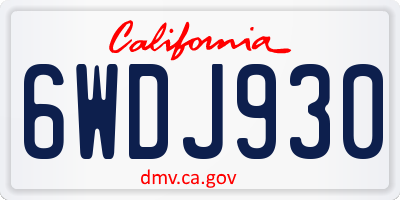 CA license plate 6WDJ930