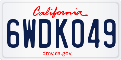 CA license plate 6WDK049