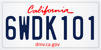 CA license plate 6WDK101