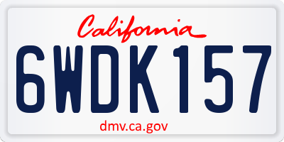 CA license plate 6WDK157