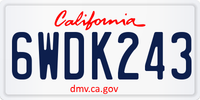 CA license plate 6WDK243
