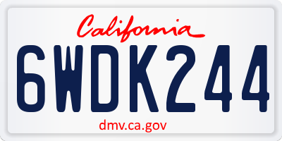 CA license plate 6WDK244