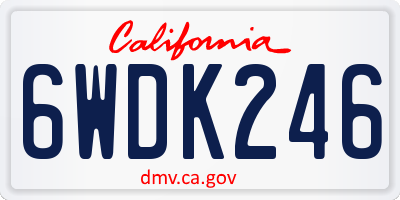 CA license plate 6WDK246
