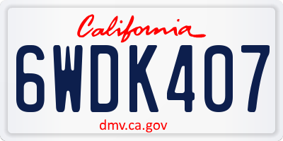 CA license plate 6WDK407