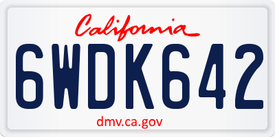 CA license plate 6WDK642