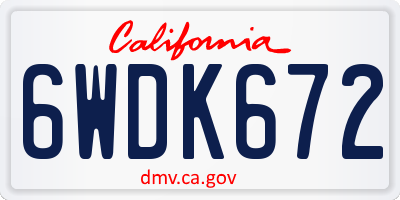 CA license plate 6WDK672