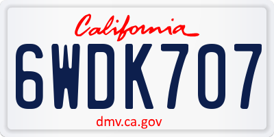 CA license plate 6WDK707