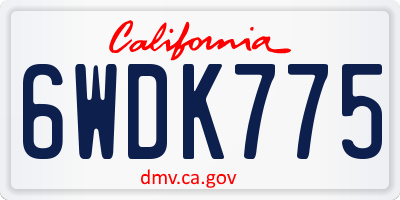 CA license plate 6WDK775