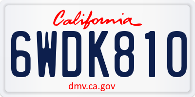 CA license plate 6WDK810