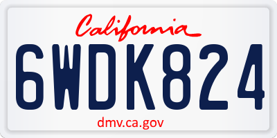 CA license plate 6WDK824