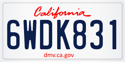 CA license plate 6WDK831