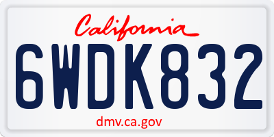CA license plate 6WDK832