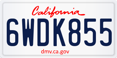 CA license plate 6WDK855