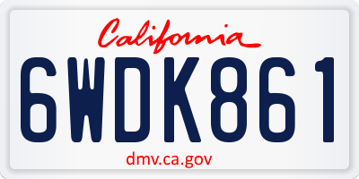 CA license plate 6WDK861