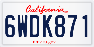 CA license plate 6WDK871