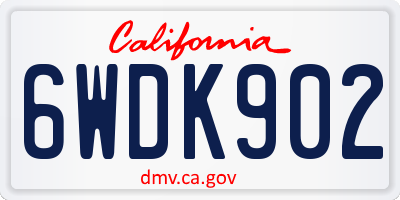 CA license plate 6WDK902