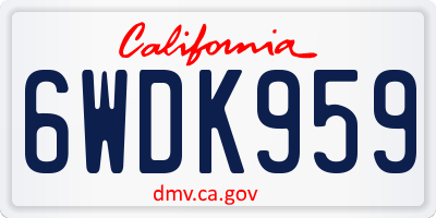 CA license plate 6WDK959