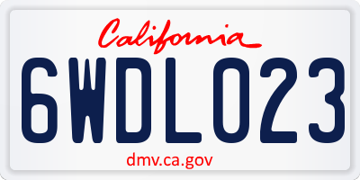 CA license plate 6WDL023